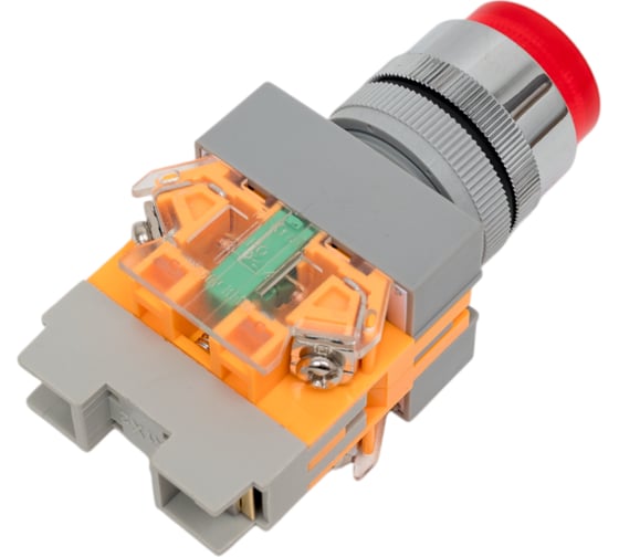 Кнопочный выключатель Dekraft ВК22-ABLFP-RED-LED-24 25070DEK
