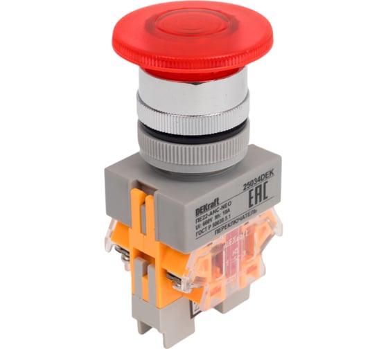 Кнопочный выключатель Dekraft ВК22-AEAL-RED-NEO 25034DEK