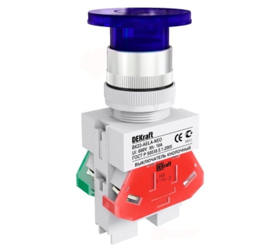 Кнопочный выключатель Dekraft ВК22-AELA-BLU-NEO 25032DEK