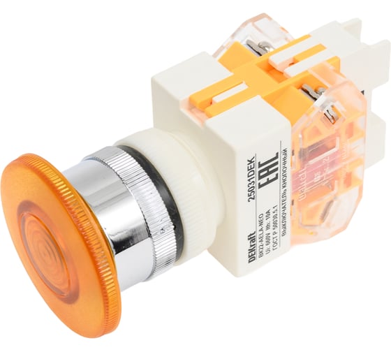 Кнопочный выключатель Dekraft ВК22-AELA-YEL-NEO 25031DEK 1