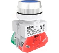 Выключатель кнопочный Dekraft ВК-30, 10 А, 220 В, IP54, синий, 25046DEK