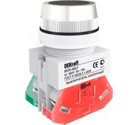 Кнопочный выключатель Dekraft ВК30-ABLF-BLK 25042DEK