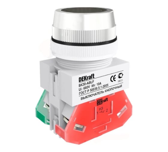 Кнопочный выключатель Dekraft ВК30-ABLF-BLK 25042DEK