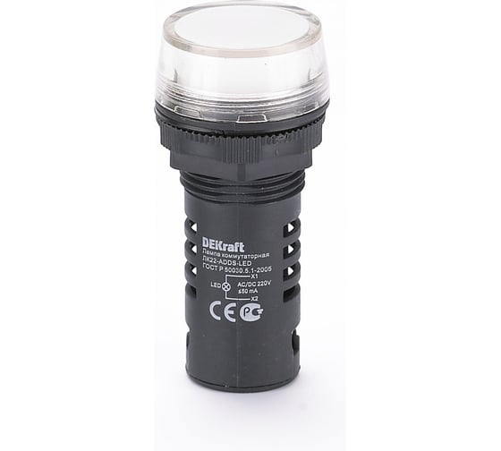 Лампа коммутационная Dekraft ЛК-22, LED, 220 В, IP54, белый 25121DEK