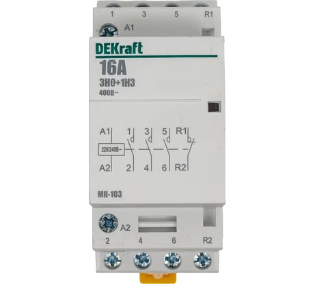 Модульный контактор Dekraft МК103-016A-230B-31 18054DEK