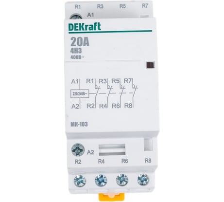 Модульный контактор Dekraft МК103-020A-230B-04 18063DEK