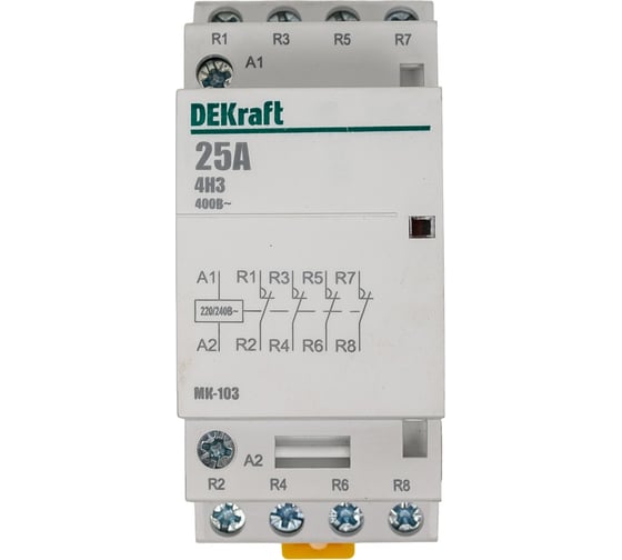 Модульный контактор Dekraft МК103-025A-230B-04 18070DEK