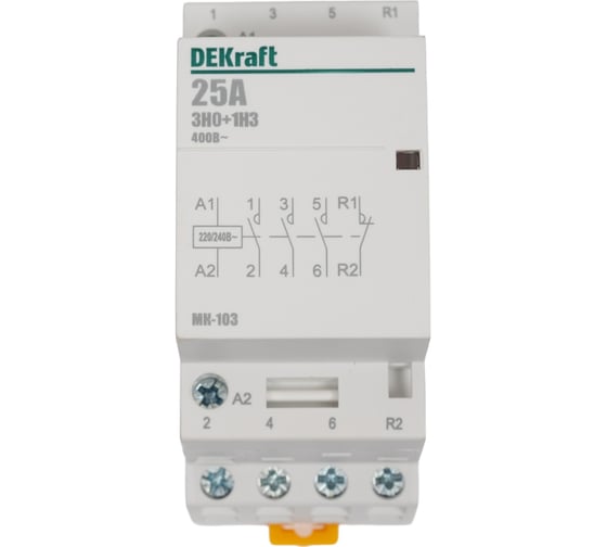 Модульный контактор Dekraft МК103-025A-230B-31 18068DEK 1