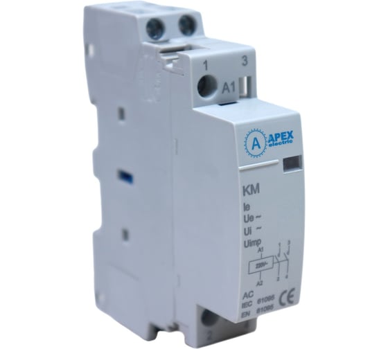 Контактор модульный APEX КМ 25А 2NО (1 мод.) 220В AC DC21325 1