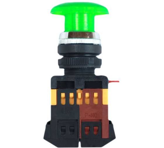 Кнопка APEX AELA-22 желтая с подсветкой NO+NC Грибок 380В AC SC21415