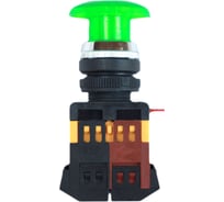 Кнопка APEX AEA-22 зеленая NO+NC Грибок 220В AC SC21212