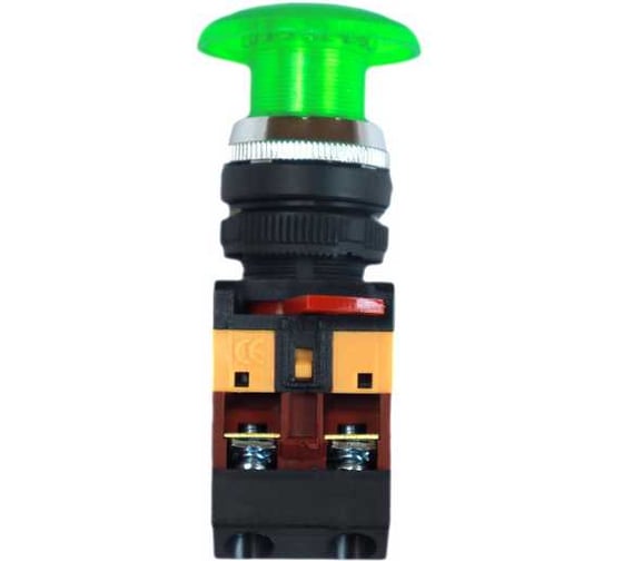Кнопка APEX AELA-22 красная с подсветкой NO+NC Грибок 380В AC SC21421
