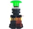 Кнопка APEX AELA-22 зеленая с подсветкой NO+NC Грибок 380В AC SC21418 3