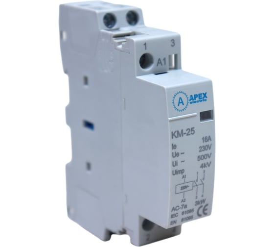 Контактор модульный APEX КМ РУ 25А 1NO+1NC (1 мод.) 220В AC DC21360 1