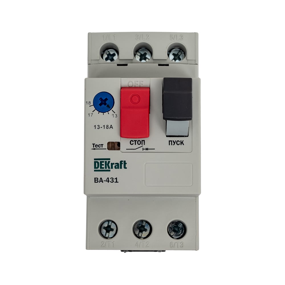 Автоматический выключатель защиты двигателя Dekraft ВА431-13A-18A ...