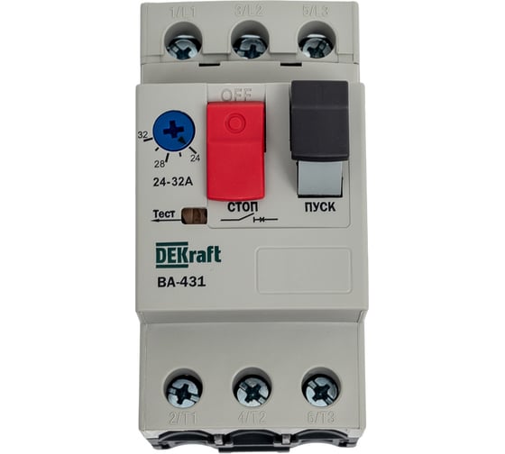 Автоматический выключатель защиты двигателя Dekraft ВА431-24A-32A 21234DEK