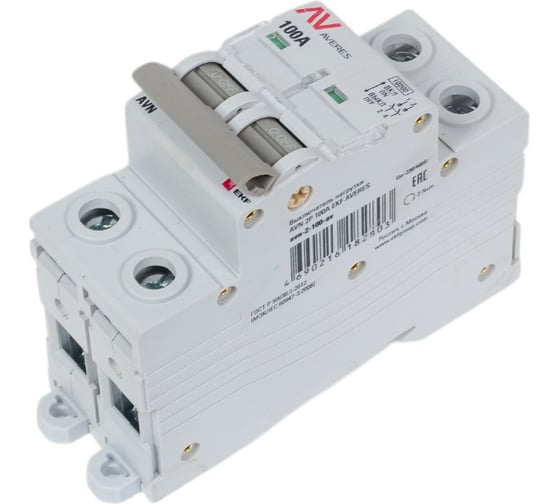 Выключатель нагрузки EKF AVN, 2P, 100A, AVERES avn-2-100-av