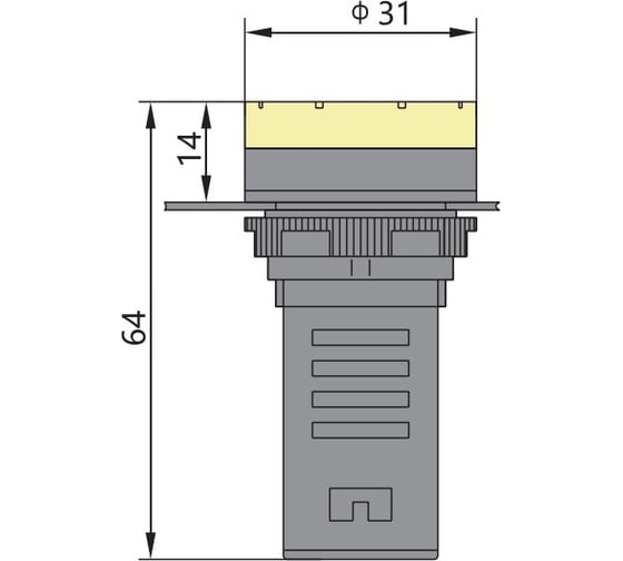 Индикатор CHINT ND16-22D/2C встроенный резистор IP65 AC/DC 230В (R) красный 828019