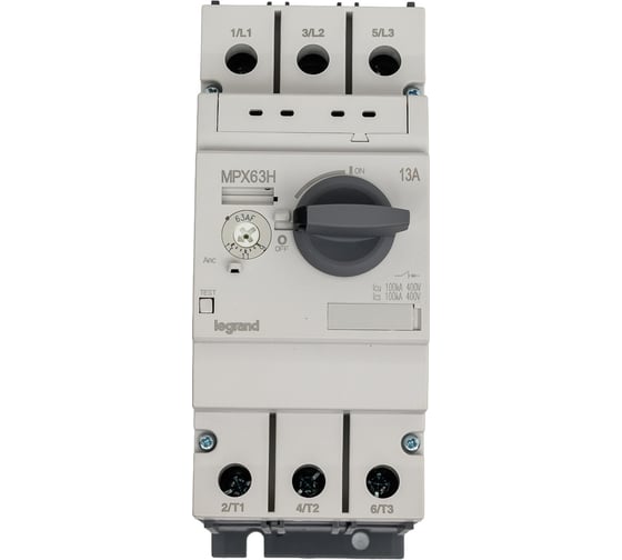 Автоматический выключатель Legrand для защиты электродвигателей MPX³ T63H 13A 100kA 417361 1