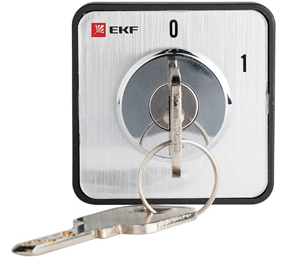 Кулачковый переключатель EKF ПК-1-112, 25А 2P «0-1» с ключом PROxima pk-1-112-25