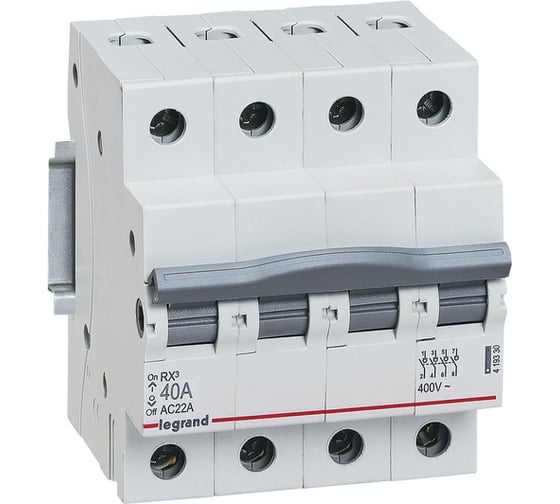 Выключатель-разъединитель Legrand RX3 4П, 40A 419330 1