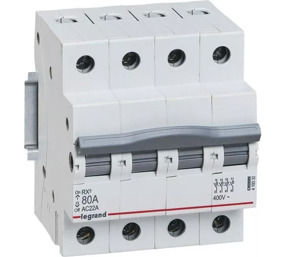 Выключатель-разъединитель Legrand RX3 4П, 80A 419332 1