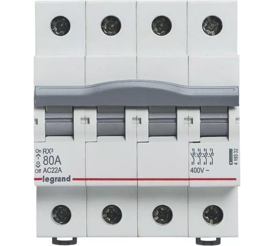 Выключатель-разъединитель Legrand RX3 4П, 80A 419332