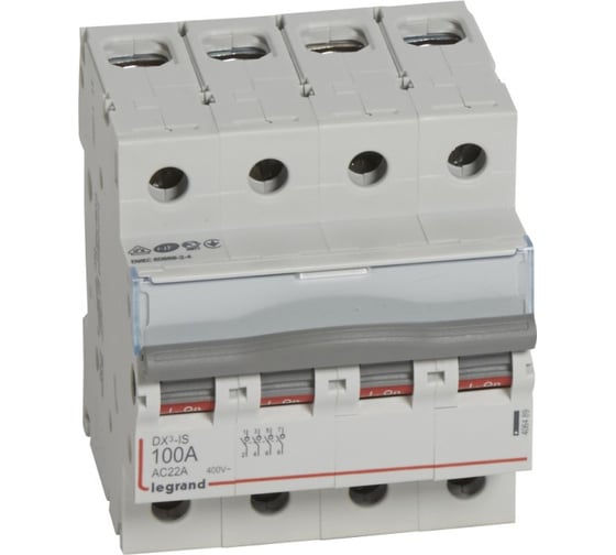 Выключатель-разъединитель Legrand DX³IS 4П 400 В~ 100 А 4 модуля 406489 1