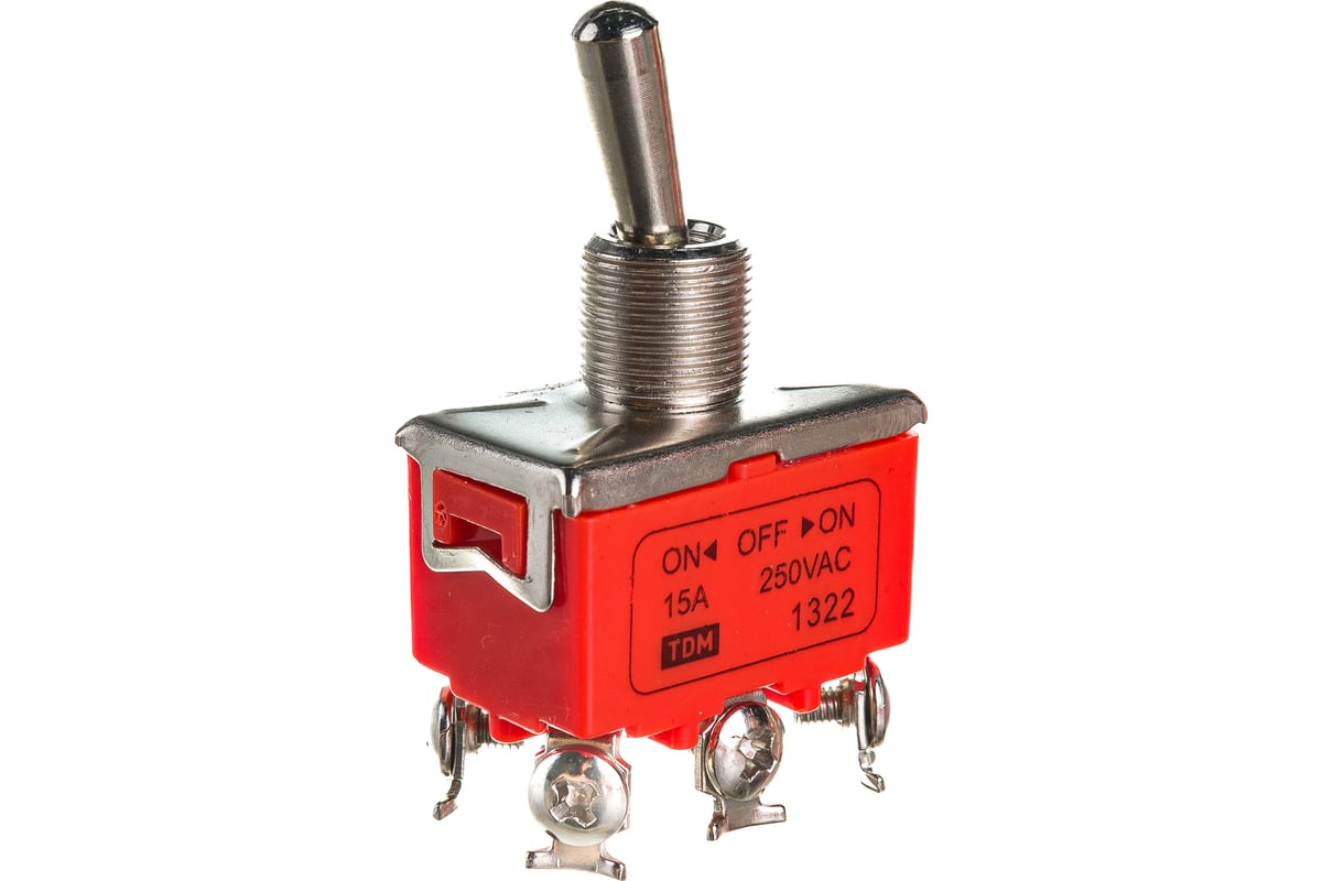 Переключатель-тумблер TDM 1322 П2Т-2 вкл.-откл.-вкл., 2 группы ...