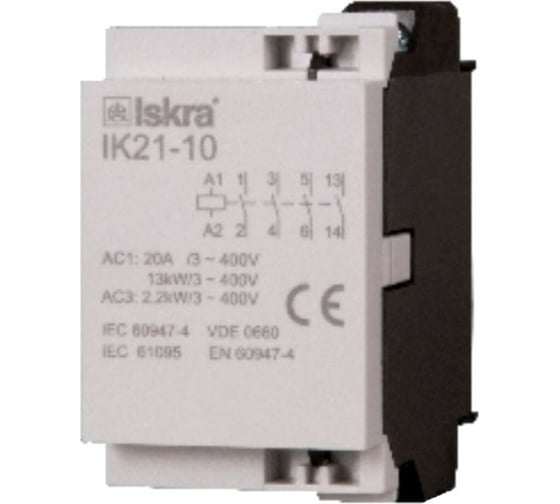 Модульный контактор Iskra IK21-10/220/240V УТ-00019604 1