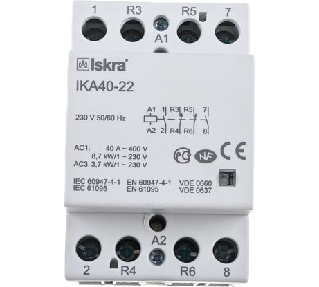 Контактор модульный iskra IKA40-22/230V УТ-00019593