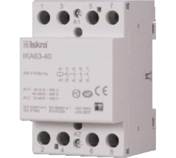 Модульный контактор Iskra IK63-40/24V УТ-00019640 1