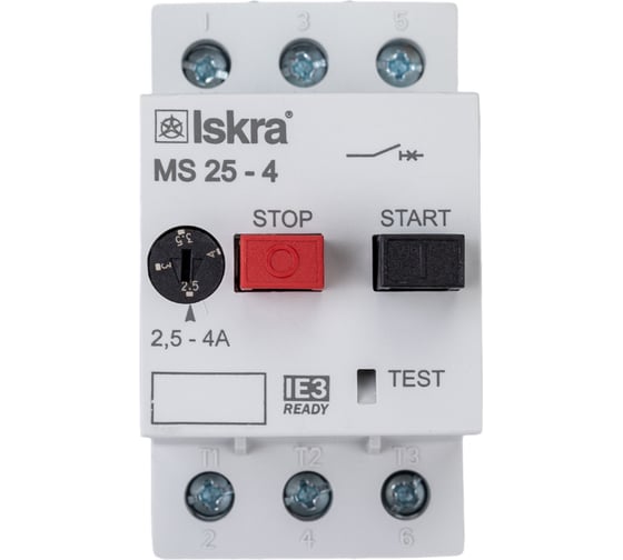 Автоматический выключатель защиты двигателя Iskra MS25-4 УТ-00019746 1