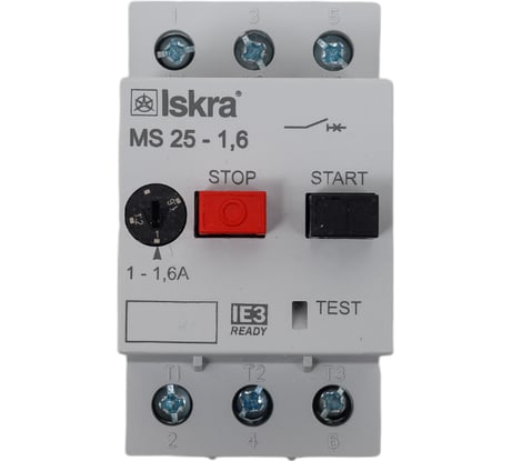 Автоматический выключатель защиты двигателя Iskra MS25-1.6 УТ-00019741
