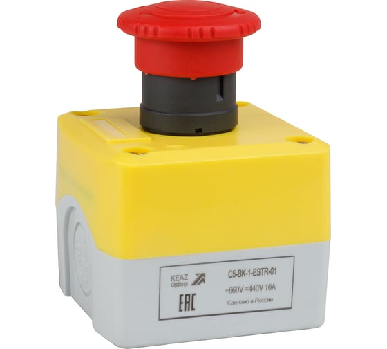 Пост кноп авар стоп КЭАЗ OptiSignal D22 C5-BK-1-ESTR-01 1НЗ возв пов XALK178 338521 1