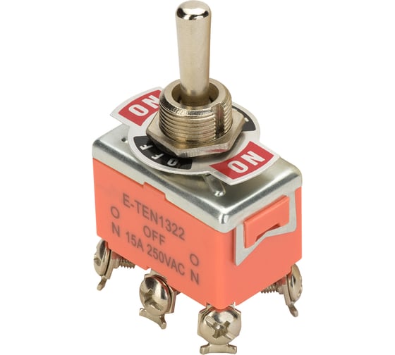 Двухполюсный тумблер duwi 250V 15А 6c ON-OFF-ON KN-203, E-TEN 1322 26865 9