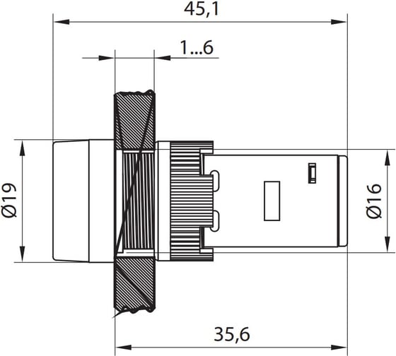 Лампа AD16DS(LED) матрица D16мм синий 24В AC/DC-КЭАЗ 20 шт 357844