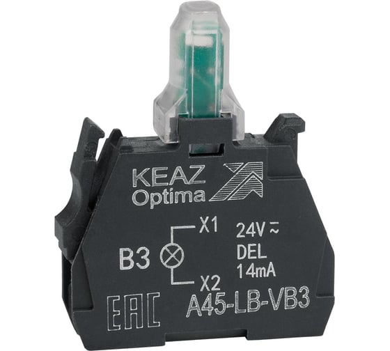 Световой блок КЭАЗ OptiSignal D22 A45-LB-VB3 зеленый 24VACDC ZBVB3 100 шт 332206