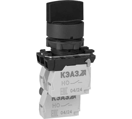 Переключатель КПЕ1610Р-черный-1но+0нз-ручка-фикс-2поз-IP65-КЭАЗ 14 шт 332059 1