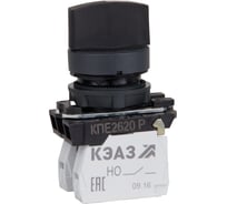 Переключатель КЭАЗ КПЕ2620Р-черный-2но+0нз-ручка-фикс-3поз-IP65 -14шт 248267