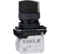 Переключатель КЭАЗ КПЕ1611Р-черный-1но+1нз-ручка-фикс-2поз-IP65 -14шт 248268