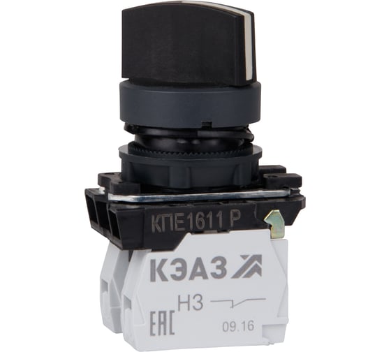 Переключатель КПЕ1611Р-черный-1но+1нз-ручка-фикс-2поз-IP65-КЭАЗ 14 шт 248268