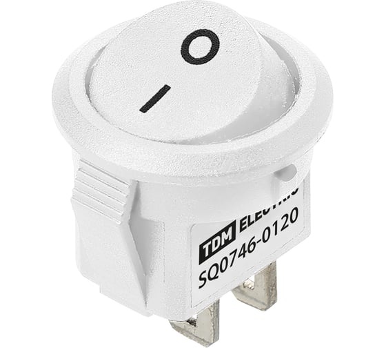 Выключатель клавишный TDM ELECTRIC KCD11-101 250В AC/DC, 1P, 3А, (2с), ON-OFF, белый, Micro TDM SQ0746-0120 1