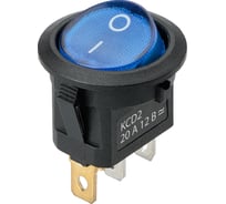 Выключатель клавишный TDM ELECTRIC KCD2-101N 12В AC/DC, 1P, 20А, (3с), ON-OFF, черный корпус, синяя клавиша, LED подсветка TDM SQ0746-0145