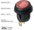 Выключатель клавишный TDM ELECTRIC KCD2-101N/FS 250В AC/DC, 1P, 6А, (3с), ON-OFF, черный корпус, красная клавиша, LED, IP54 TDM SQ0746-0150 5
