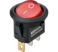 Выключатель клавишный TDM ELECTRIC KCD11-101N 250В AC/DC, 1P, 3А, (3с), ON-OFF, черный корпус, красная клавиша, LED подсветка, Micro TDM SQ0746-0128