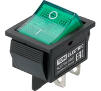 Выключатель клавишный TDM ELECTRIC KCD4-201N 250В AC/DC, 2P, 16А, (4с), ON-OFF, черный корпус, зеленая клавиша с LED подсветкой TDM SQ0746-0161