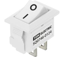 Выключатель клавишный TDM ELECTRIC KCD11-101 250В AC/DC, 1P, 3А, (2с), ON-OFF, белый, Micro TDM SQ0746-0124