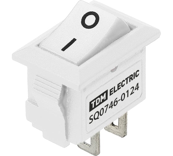 Выключатель клавишный TDM ELECTRIC KCD11-101 250В AC/DC, 1P, 3А, (2с), ON-OFF, белый, Micro TDM SQ0746-0124 1