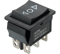 Переключатель клавишный TDM ELECTRIC KCD4-203 250В AC/DC, 2P, 16А, (6с), (ON)-OFF-(ON) с нейтралью, без фиксации, черный TDM SQ0703-0053